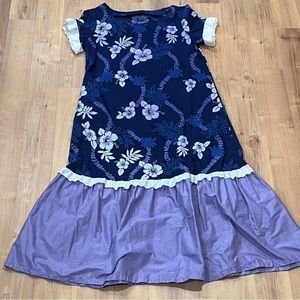 Vintage Hawaiian Muumuu Mumu Dress with lace details. No tag L? XL? 1X?